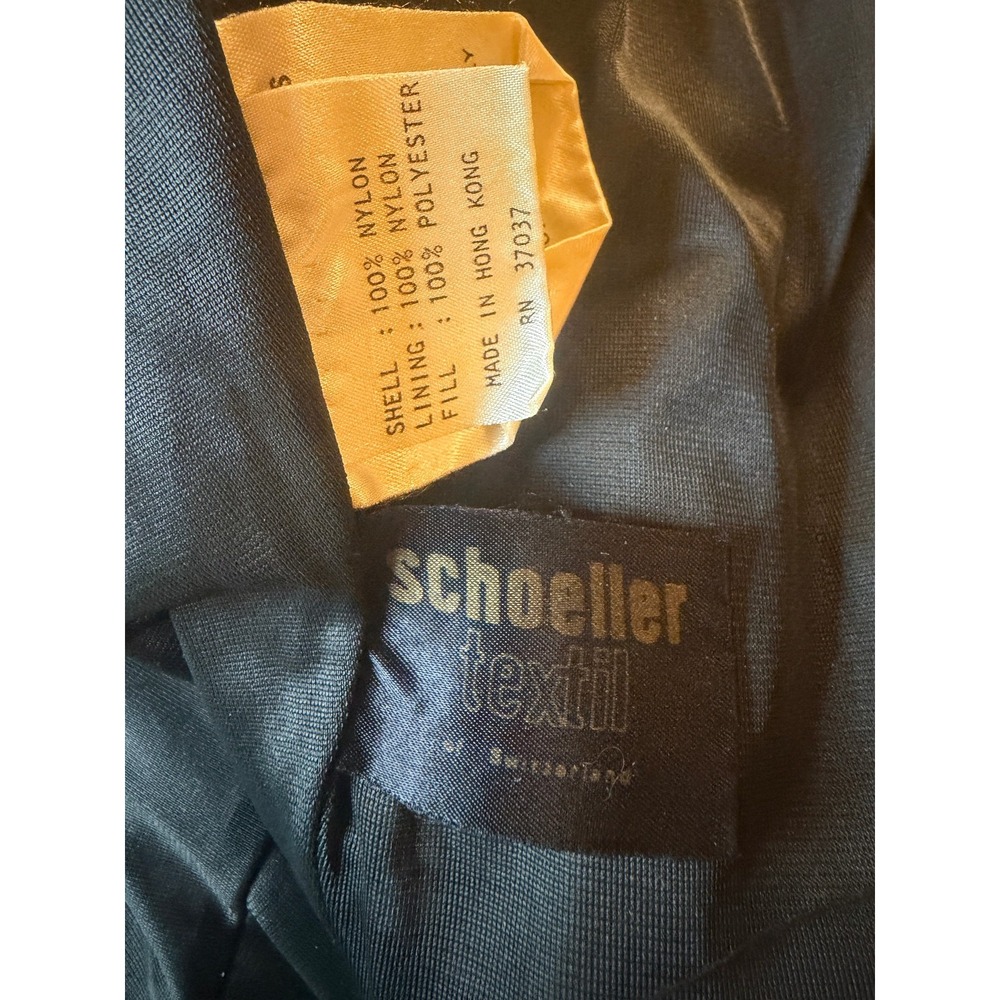 VTG 90s Obermeyer Women's Black Ski Snow Suit Schoeller Retro Hood Heart Charm S - Picture 7 of 9
